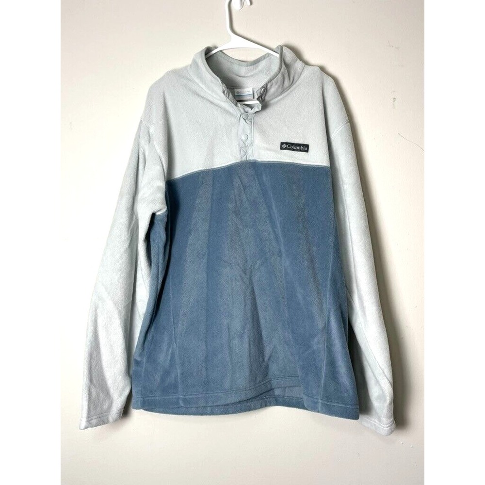 Columbia‎ Sweater Weather Men's Gray Size XL Button Up Mock Neck Winter American